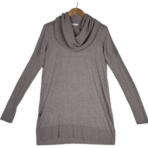 Caslon Nordstrom Women's Sz‎ S Cowl neck Tunic Sweater Beige Oatmeal Casual Fall